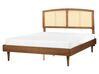 EU King Size Bed with LED Light Wood VARZY_899901