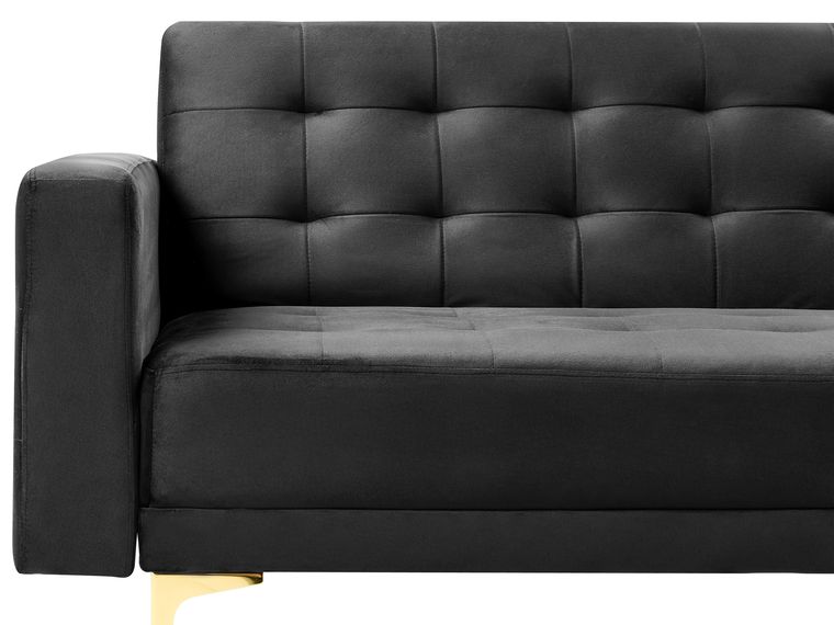 3 Seater Velvet Sofa Bed Black ABERDEEN Beliani.co.uk