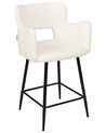 Zestaw 2 krzeseł barowych boucle biały SANILAC_912635