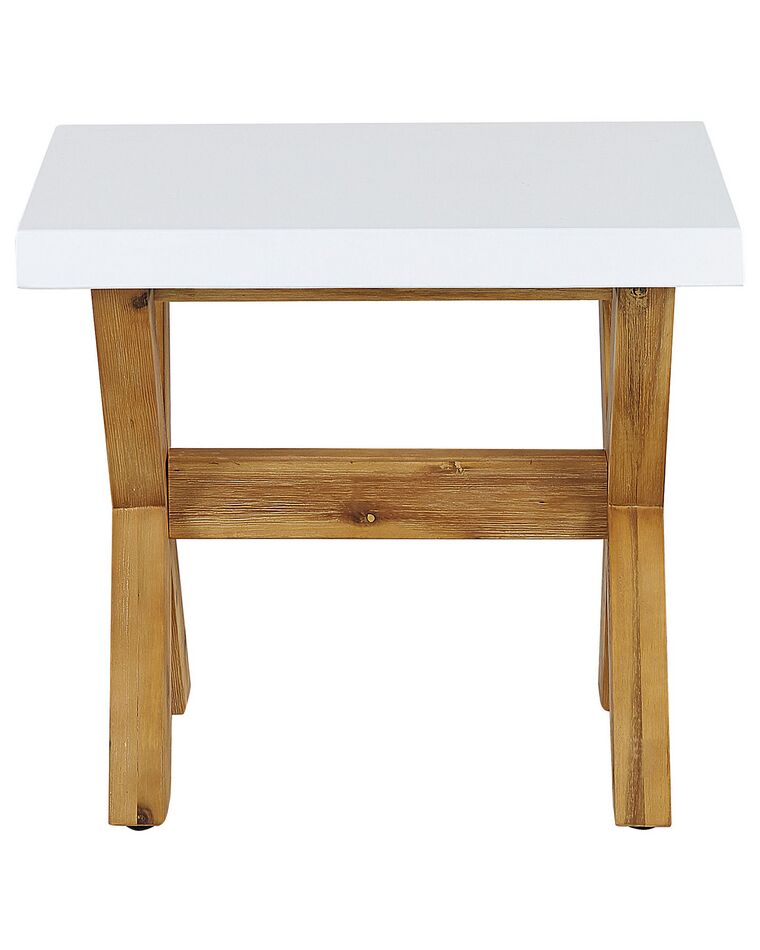 Faux Concrete Garden Stool White OLBIA Beliani.co.uk