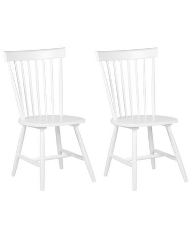 Zestaw 2 krzeseł do jadalni drewniany biały BURGES