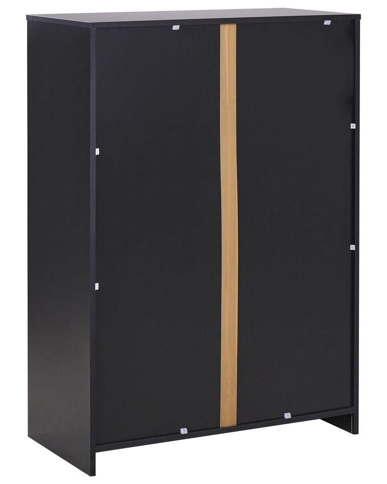 Sideboard Heller Holzfarbton / Schwarz 3 Schubladen 2 Türen FIORA