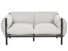 Conjunto de jardim com 2 poltronas e sofá de 2 lugares em alumínio cinzento claro ESPERIA_868700