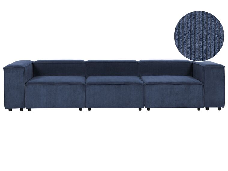 Sofa modułowa 3-osobowa sztruksowa niebieska APRICA_909221