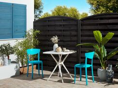 2-istuttava turkoosi / valkoinen muovinen bistrosetti SERSALE / VIESTE 2-istuttava turkoosi / valkoinen muovinen bistrosetti SERSALE / VIESTE