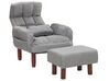 Fabric Recliner Chair with Ottoman Grey OLAND_774004