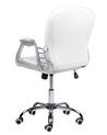 Swivel Faux Leather Office Chair White PRINCESS_756265