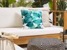 Set of 2 Outdoor Cushions Leaf Motif 45 x 45 cm Teal Blue and White TREBBO_776242