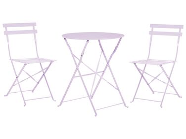 Balkongset av bord och 2 stolar violett FIORI