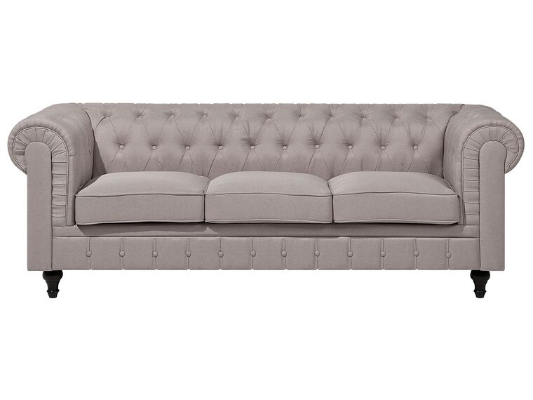 Left Hand Fabric Corner Sofa Beige CHESTERFIELD Beliani.co.uk