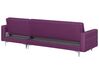 Left Hand Fabric Corner Sofa with Ottoman Purple ABERDEEN_736943