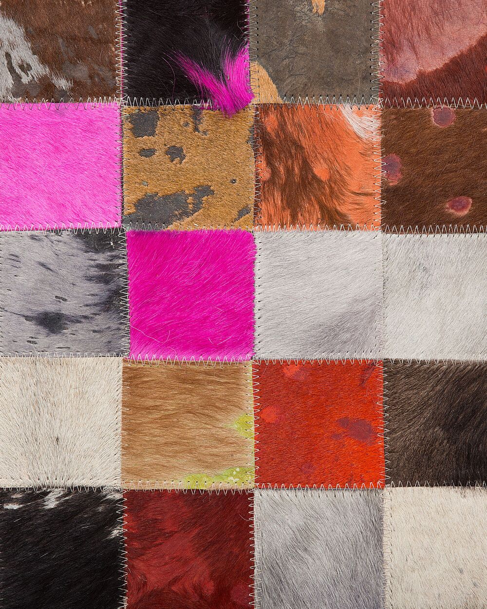 Alfombra de piel patchwork multicolor 200x200 cm ENNE | Beliani.es