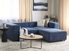 Soffa med schäslong 2-sits modulär manchester blå APRICA_909025