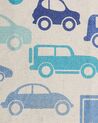 Dywan dziecięcy bawełniany w samochody 60 x 90 cm niebieski MADURAJ_790862