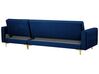 Left Hand Velvet Corner Sofa with Ottoman Navy Blue ABERDEEN_737933