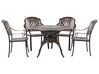 Zestaw ogrodowy metalowy stół z grillem i 4 krzesła brązowy MANFRIA_765600