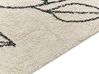Teppich Baumwolle beige / schwarz 80 x 150 cm Blumenmuster Kurzflor SAZLI_839779