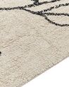 Teppich Baumwolle beige / schwarz 80 x 150 cm Blumenmuster Kurzflor SAZLI_839779