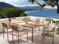 Puutarhapöytä tiikki vaalea puu 200 x 90 cm VIAREGGIO