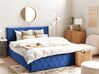Velvet EU King Size Ottoman Bed Blue ROCHEFORT_857367