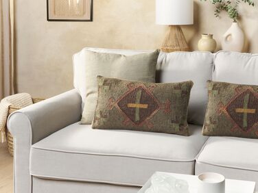 Set of 2 Jute Cushions 30 x 50 cm Multicolour KATORA