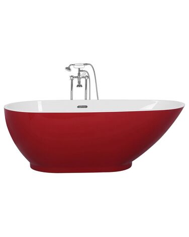 Banheira autónoma em acrílico vermelho e branco 173 x 82 cm GUIANA