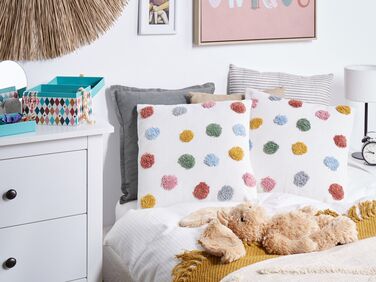 Set of 2 Cotton Kids Cushions Dots Pattern 45 x 45 cm Multicolour WALLFLOWER