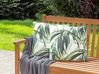Set of 2 Outdoor Cushions Leaf Pattern 45 x 45 cm Green and White CALDERINA_882340