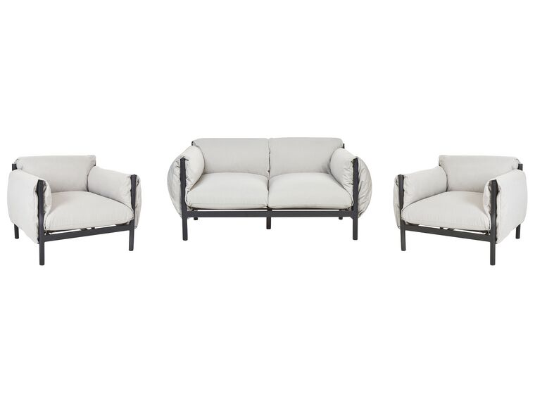 Havesæt i aluminium 2-personers sofa med lænestole Lysegrå ESPERIA_868681