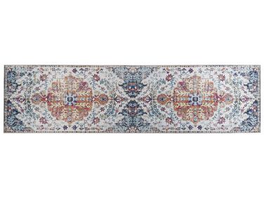 Teppich mehrfarbig orientalisches Muster 80 x 300 cm Kurzflor ENAYAM