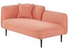 Chaise-Longue à esquerda em tecido bouclé rosa pêssego CHEVANNES_877193