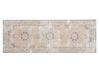 Teppich Baumwolle beige 60 x 180 cm orientalisches Muster Kurzflor ALMUS_747809