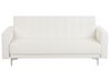 3 Seater Faux Leather Sofa Bed White ABERDEEN_739525