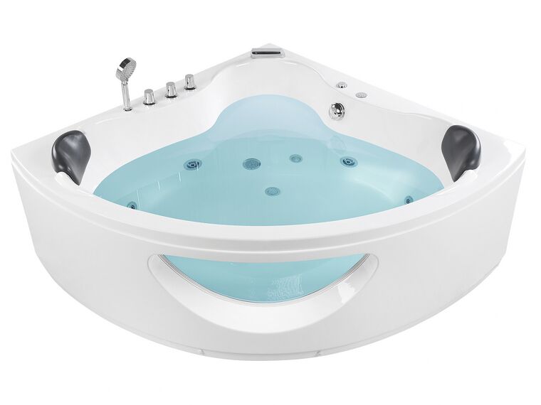 Bañera de hidromasaje LED de acrílico blanco/plateado 140 cm TOCOA II_820485