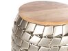 Stolik pomocniczy drewno mango jasne ze srebrnym JABIRU_854384