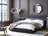 Černá matná  kožená postel 160x200 cm AVIGNON_689057