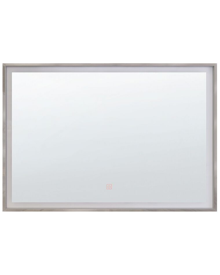 Specchio rettangolare da parete a LED 60 x 80 cm argento ARGENS_748237