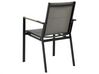 Conjunto de 4 sillas de jardín de metal negro/gris/madera clara BUSSETO_841743