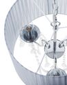 Kronleuchter mit Schirm Metall hellgrau Krtistall-Optik 3-flammig Trommelform EVANS_695992