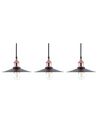 Set of 3 Metal Pendant Lamps Black SWIFT Small_807494