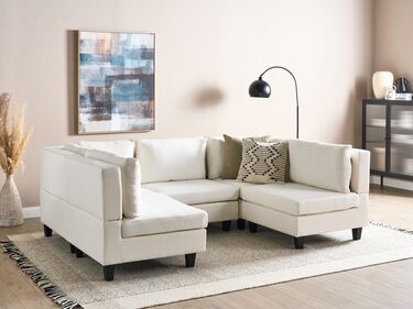 5-Seater Modular Fabric Sofa White UNSTAD