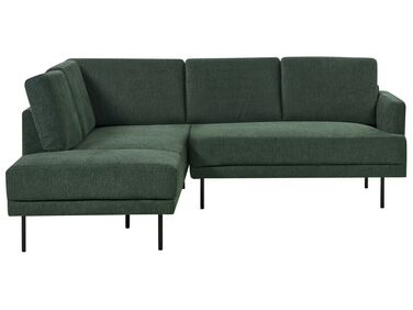 Canapé d'angle 4 places côté droit en tissu vert foncé BREDA