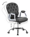 Swivel Faux Leather Office Chair Black PRINCESS_862801