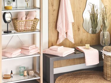 Set of 9 Cotton Terry Towels Pink ATIU