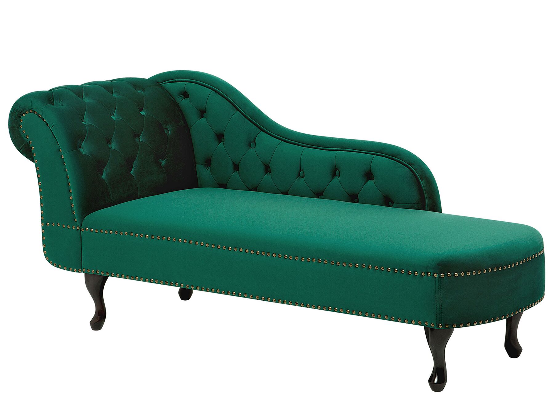Beliani - Chaise Longue Per Lato Sinistro In Velluto Foglia Di Tè