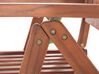Záhradná skladacia stolička z akáciového dreva so svetločerveným vankúšom TOSCANA_696080