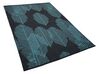 Vloerkleed polyester grijs/blauw 140 x 200 cm MEZRA_733650