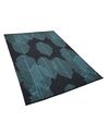 Outdoor Teppich dunkelgrau 140 x 200 cm Blättermuster zweiseitig Kurzflor MEZRA_733650