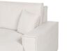 Canapé-lit d'angle à droite en velours côtelé blanc cassé ABACKA_896749
