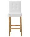 Set of 2 Bar Chairs Faux Leather Off-White MADISON_705551